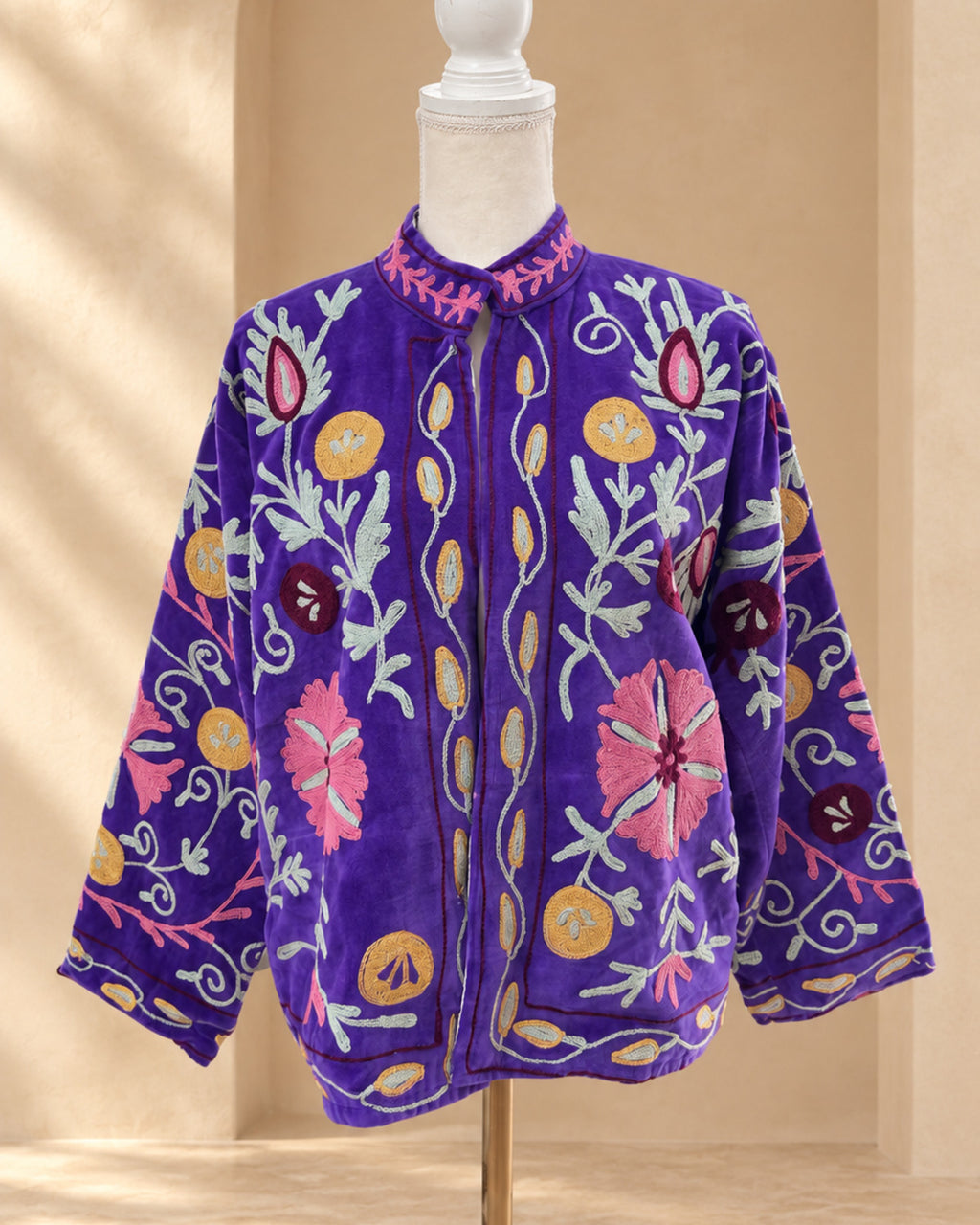 Blazer Suzani Velvet · Morado Floral