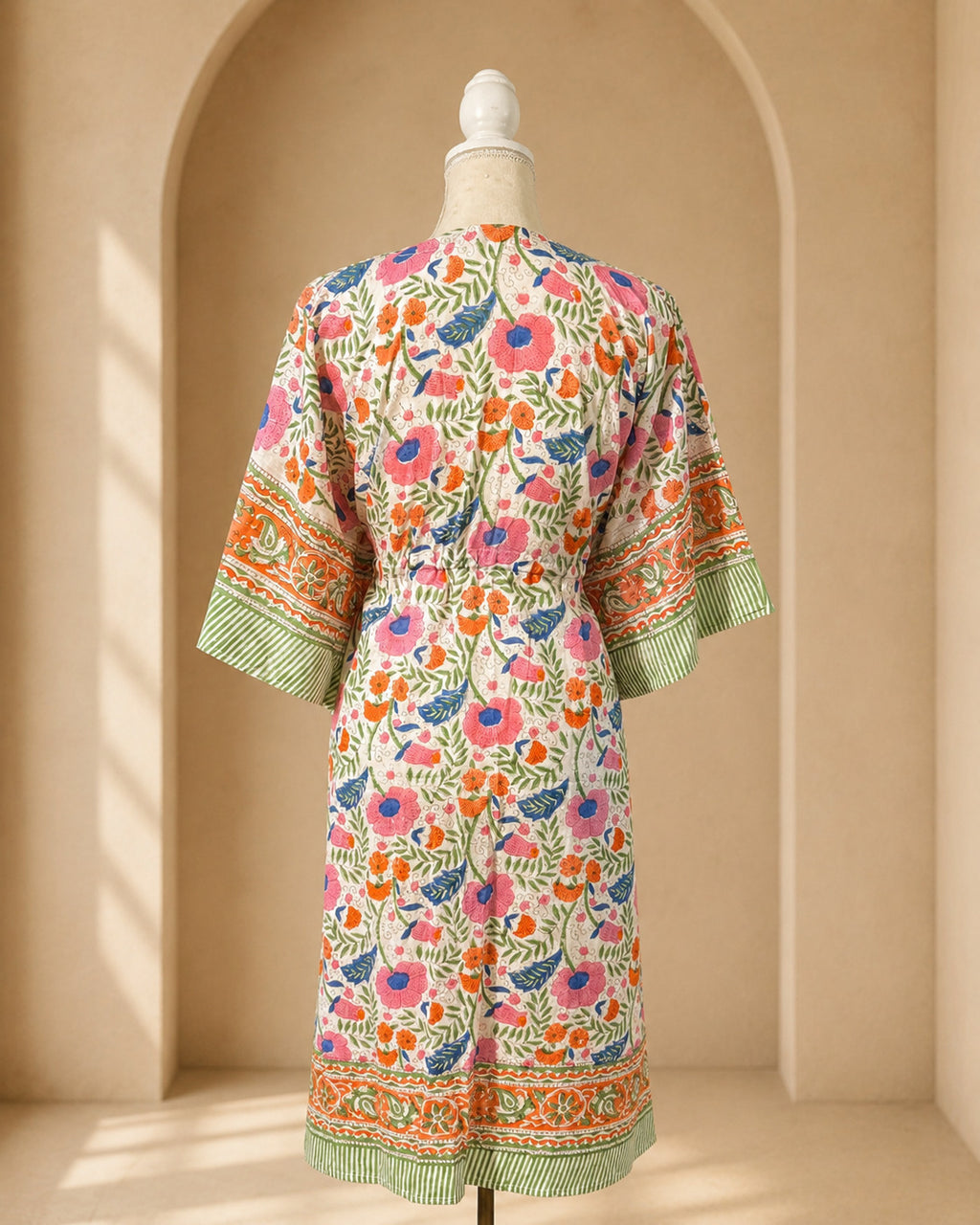 Kaftán Medio Estampado · Jardín Coral