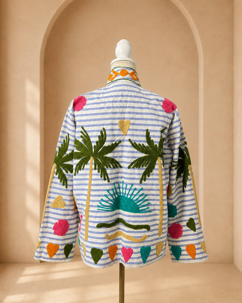 Blazer Canvas Bordado · Riviera Azul