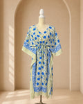 Kaftán Medio Estampado · Floral Azul