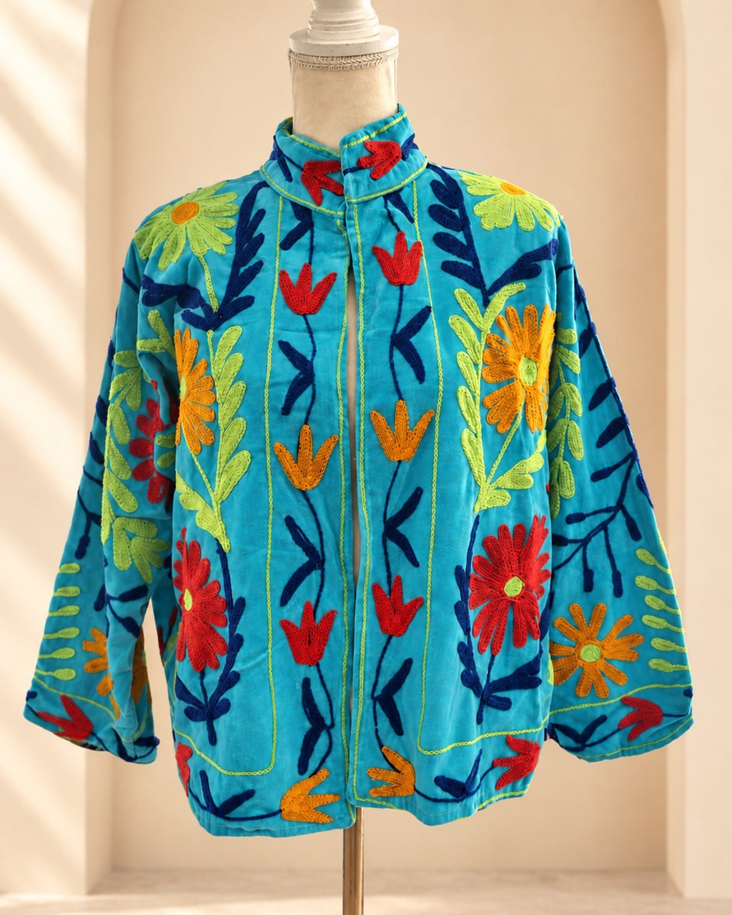 Blazer Suzani Velvet · Azul Turquesa Multicolor