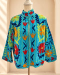 Blazer Suzani Velvet · Azul Turquesa Multicolor