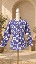 Chamarra Reversible de Algodón · Violeta Floral