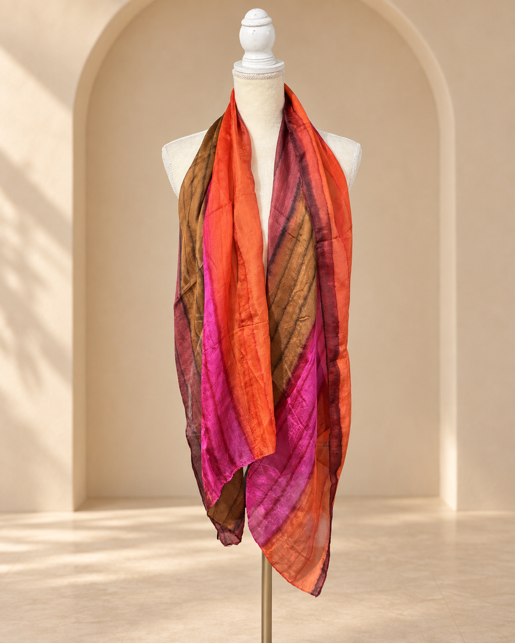 Mascada Degradada · Fucsia, Naranja y Café
