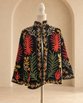 Blazer de Terciopelo Bordado · Negro Botánico