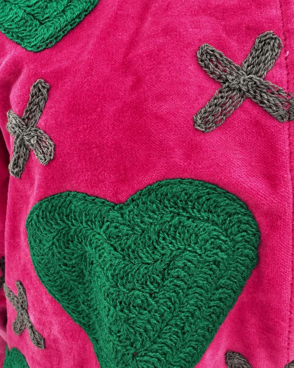 Blazer Suzani Velvet · Corazones Fucsia