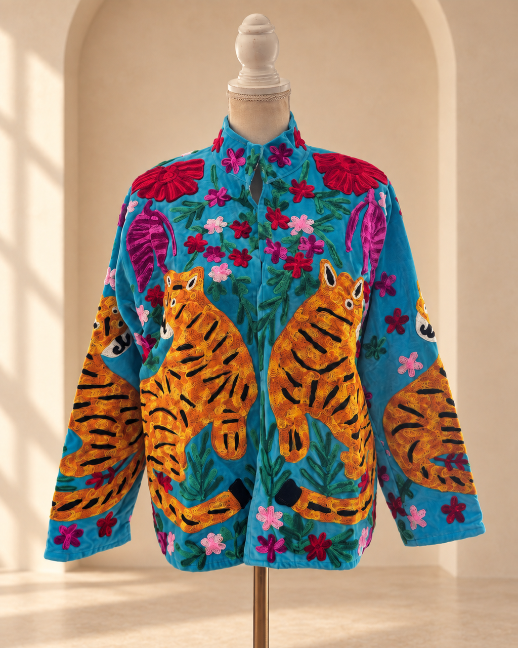 Blazer Suzani Velvet · Tigres Azul Cielo
