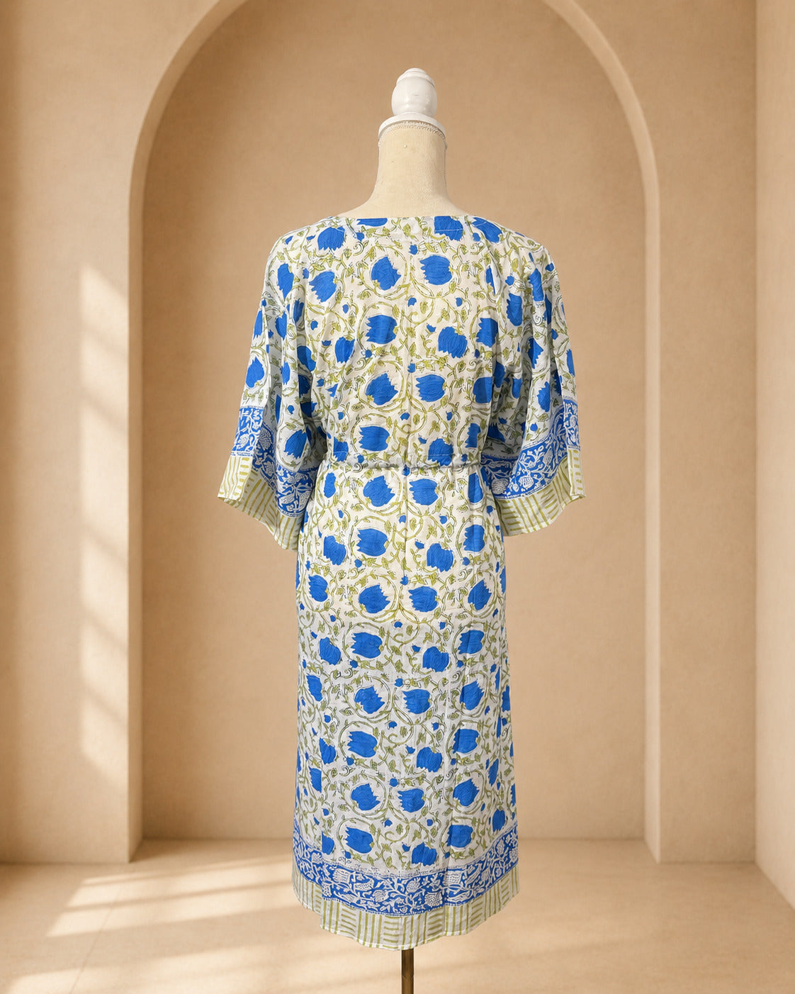 Kaftán Medio Estampado · Floral Azul