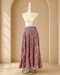 Falda Larga Estampada · Terracota Azul